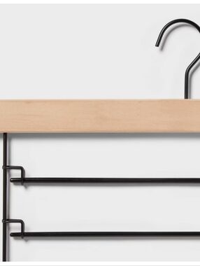 5-Tier Pants Hanger Scarf Tie Rack Organizer Black Closet Storage Accessories